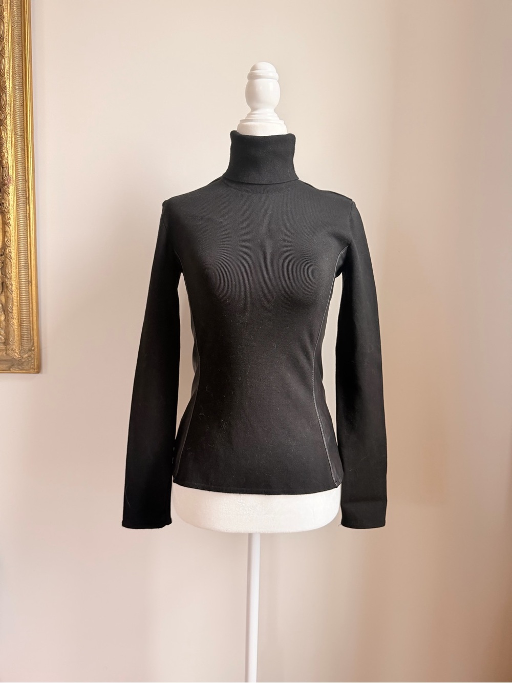 Vintage Avant Garde Black Turtleneck Sweater - Women's Long Sleeve